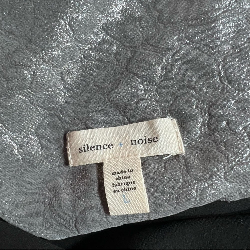 Silence + Noise Silver Slip Dress Size Large AB Maxi Liquid Fluid Backless Silve - Picture 14 of 16